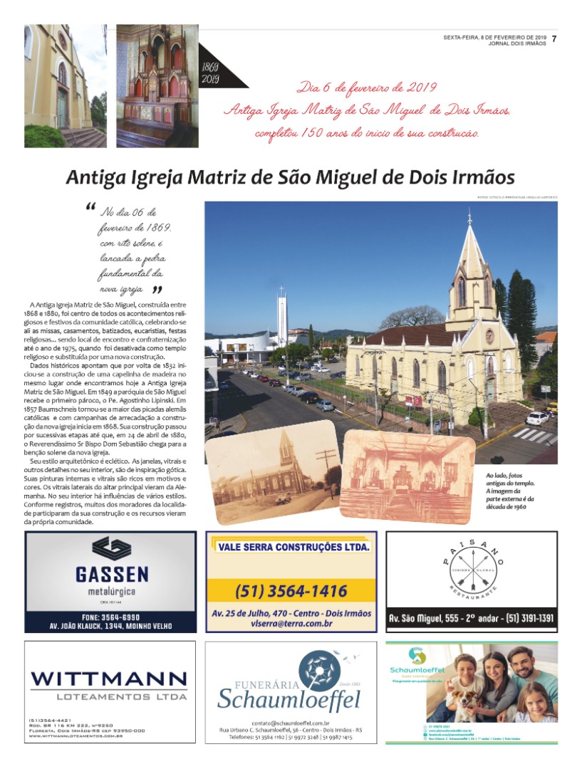 Antiga Igreja Matriz de São Miguel de Dois Irmãos Espaço Cultural Antiga Matriz | Espaço cultural da Antiga Matriz - Dois Irmãos/RS